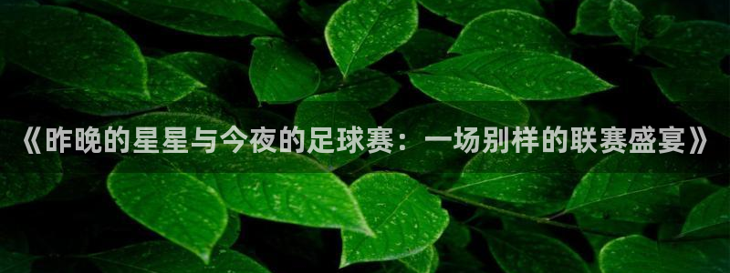 火凤直播nba：《昨晚的星星与今夜的足球赛：一场别样的联赛盛宴》